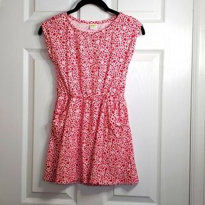 Girl's Super Cute Heart Dress, Red and White 5/6